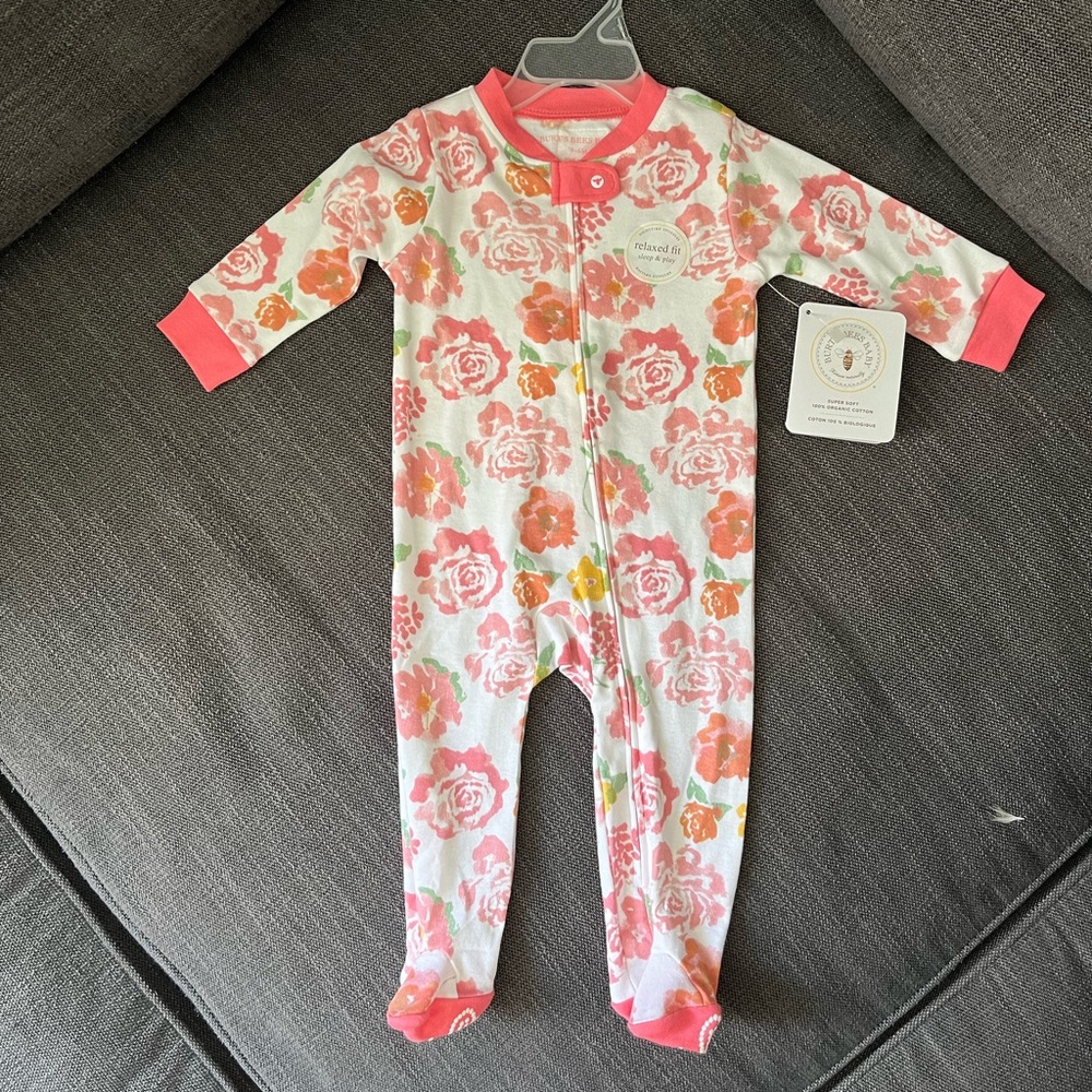 Burt’s Bees baby floral relaxed fit sleep & play, NWT